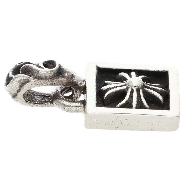 Chrome Hearts Framed CH Plus Charm Silver Necklace Top — view 5