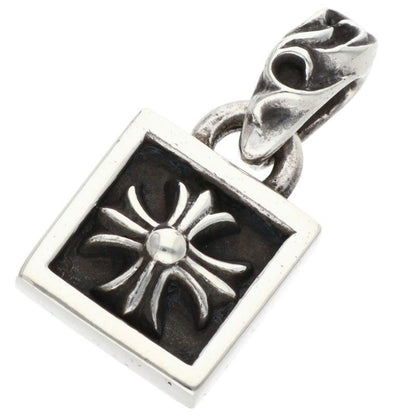 Chrome Hearts Framed CH Plus Charm Silver Necklace Top