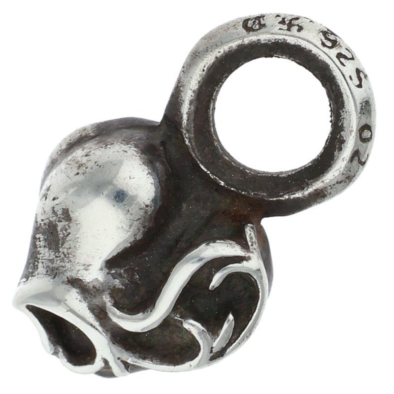 Chrome Hearts B Stack Heart Charm Silver Necklace Top — view 2