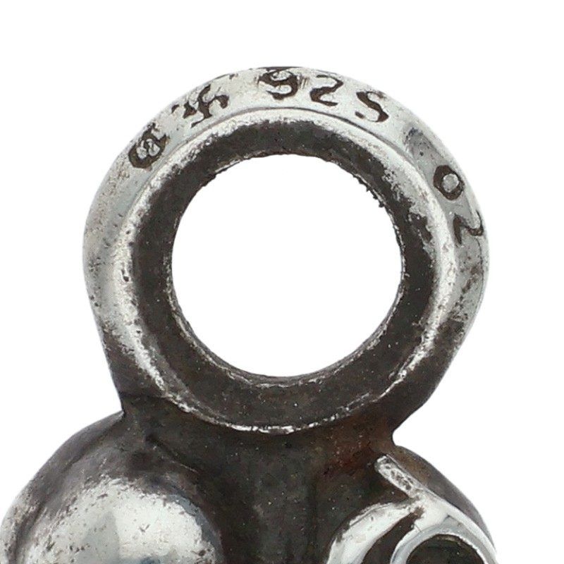 Chrome Hearts B Stack Heart Charm Silver Necklace Top — view 3