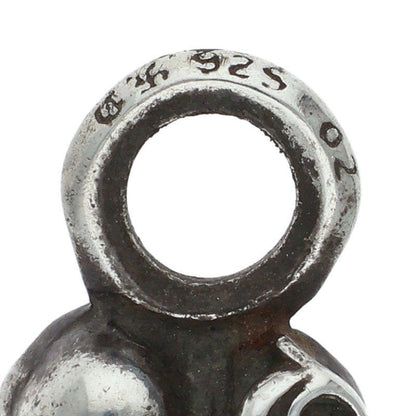 Chrome Hearts B Stack Heart Charm Silver Necklace Top — view 3