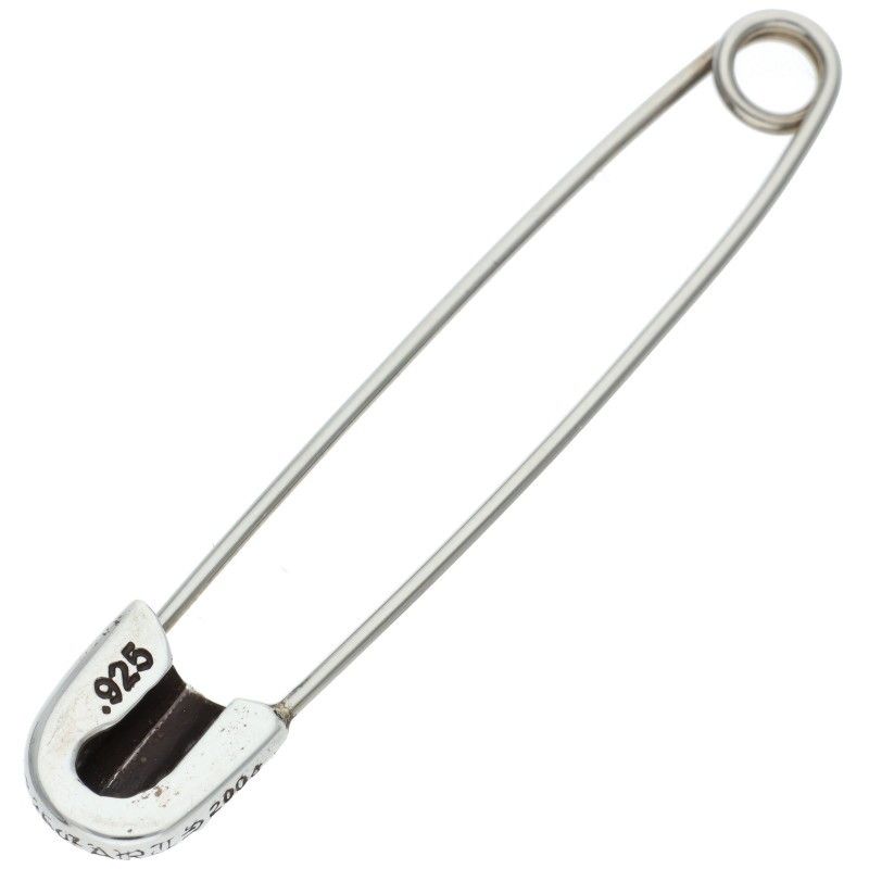 Chrome Hearts Safetypin LG Large Safety Pin 1 Diamond Silver Necklace Top — view 2