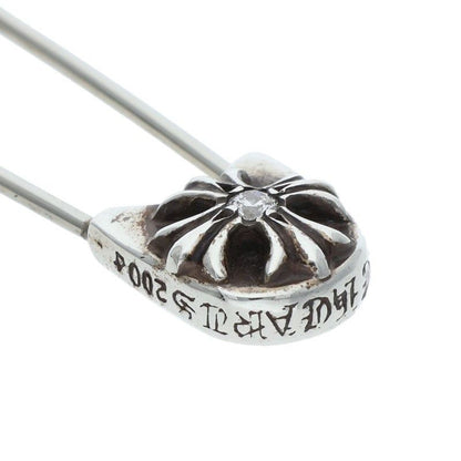 Chrome Hearts Safetypin LG Large Safety Pin 1 Diamond Silver Necklace Top — view 4