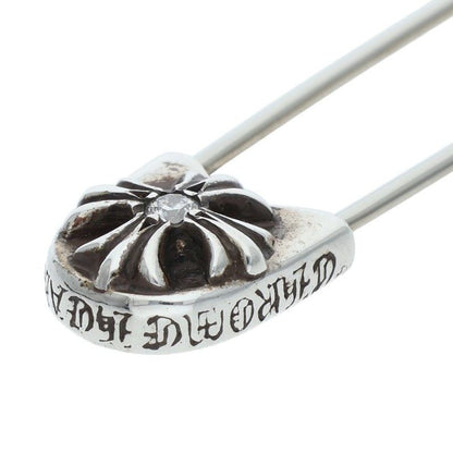 Chrome Hearts Safetypin LG Large Safety Pin 1 Diamond Silver Necklace Top — view 3