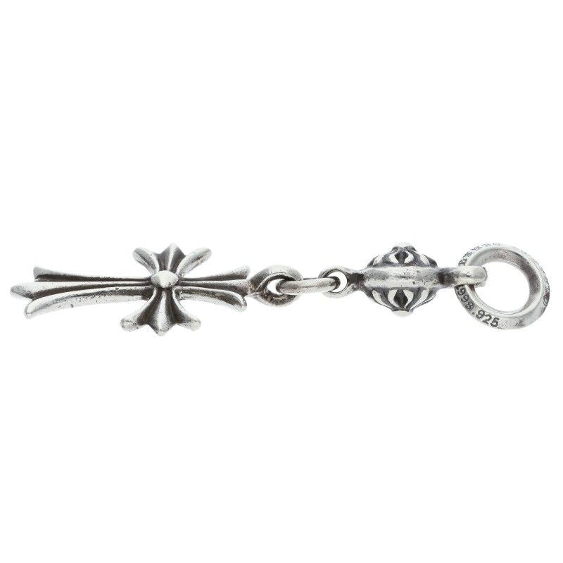 Chrome Hearts Tny CH Crs 1 Ball Tiny CH Cross Charm Silver Necklace Top — view 5