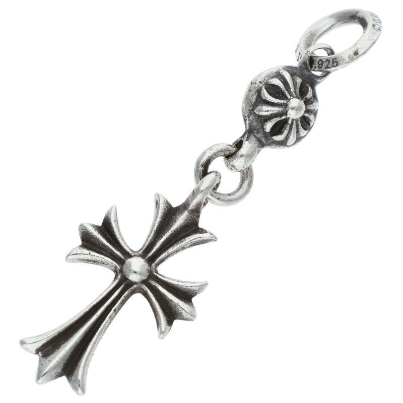 Chrome Hearts Tny CH Crs 1 Ball Tiny CH Cross Charm Silver Necklace Top — view 2