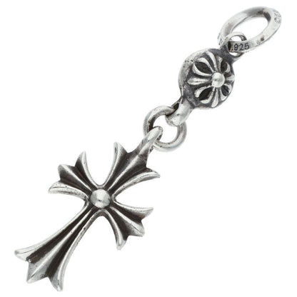 Chrome Hearts Tny CH Crs 1 Ball Tiny CH Cross Charm Silver Necklace Top — view 2