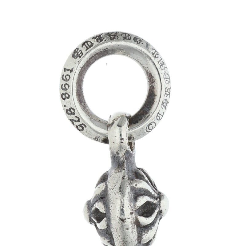 Chrome Hearts Tny CH Crs 1 Ball Tiny CH Cross Charm Silver Necklace Top — view 3