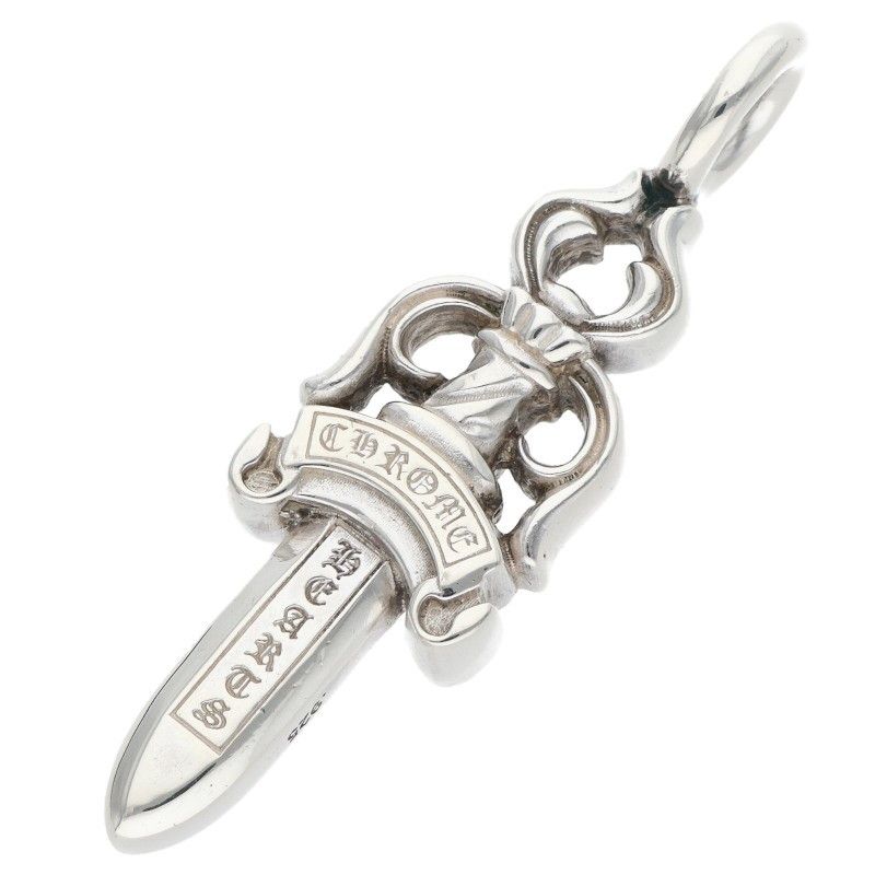Chrome Hearts Double Dagger Pendant Silver Necklace — view 2