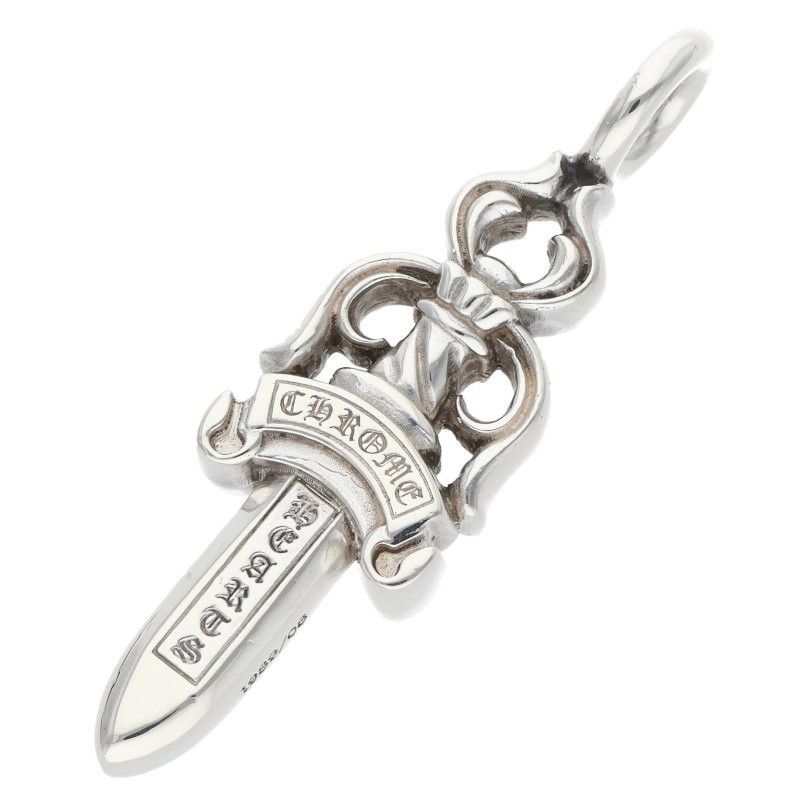 Chrome Hearts Double Dagger Pendant Silver Necklace