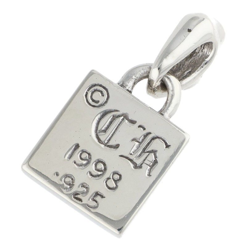 Chrome Hearts Framed CH Plus Charm Silver Necklace Top — view 2