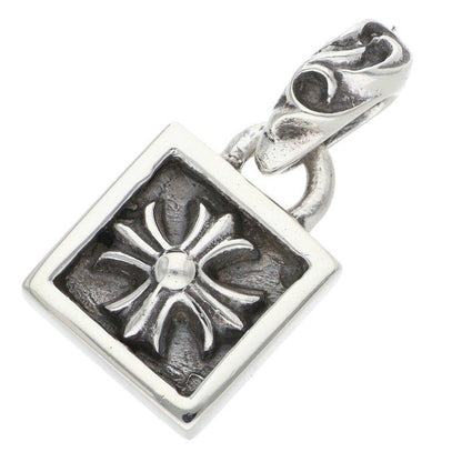 Chrome Hearts Framed CH Plus Charm Silver Necklace Top