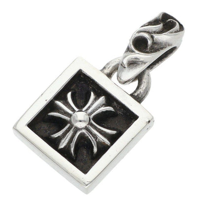 Chrome Hearts Framed CH Plus Charm Silver Necklace Top