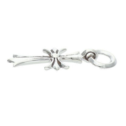 Chrome Hearts Tiny CH Cross Charm Silver Necklace Top — view 4