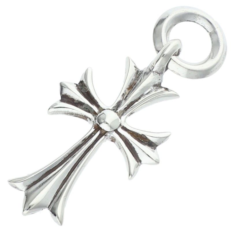 Chrome Hearts Tiny CH Cross Charm Silver Necklace Top