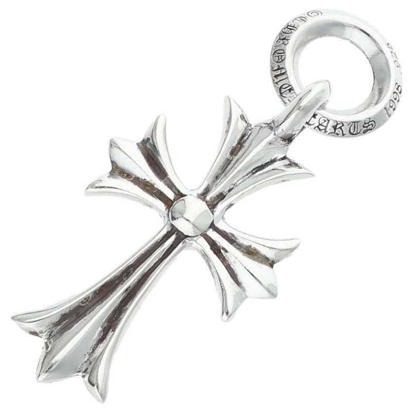 Chrome Hearts Tiny CH Cross Charm Silver Necklace Top — view 2