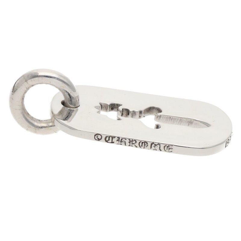Chrome Hearts D Tag Sml CO Dag Cutout Dagger Dog Tag Silver Necklace Top Small — view 3