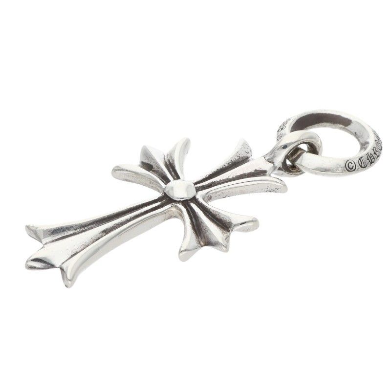 Chrome Hearts Tiny CH Cross Silver Necklace Top — view 4