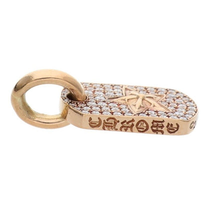 Chrome Hearts 22k DT Tny Star P D Tiny Dog Tag Pave Diamond Charm Necklace Top — view 3