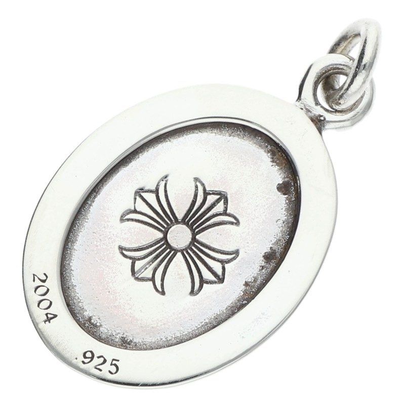 Chrome Hearts Angel Medal Oval Silver Necklace Top — view 2
