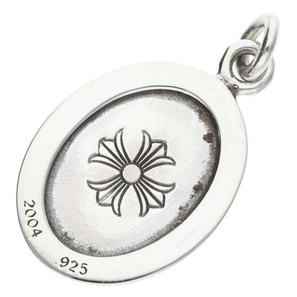Chrome Hearts Angel Medal Oval Silver Necklace Top — view 2