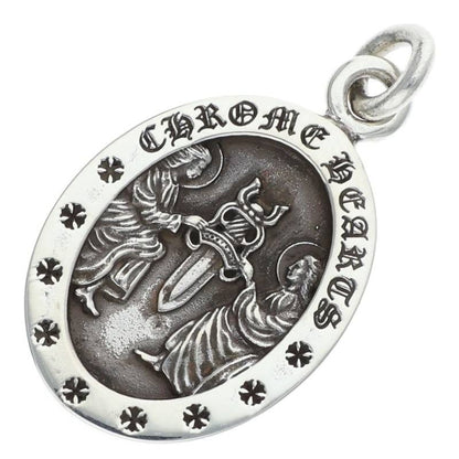 Chrome Hearts Angel Medal Oval Silver Necklace Top