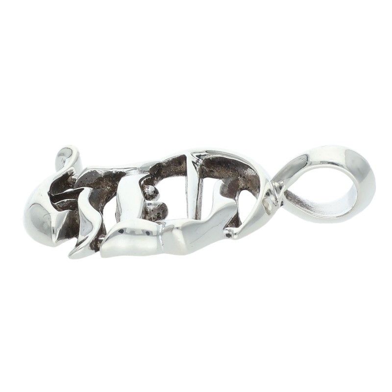 Chrome Hearts Charm CH Verticcal CH Vertical Logo Silver Necklace Top — view 4