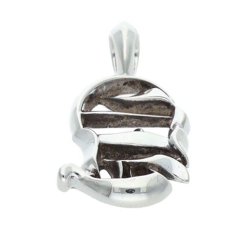 Chrome Hearts Charm CH Verticcal CH Vertical Logo Silver Necklace Top — view 5