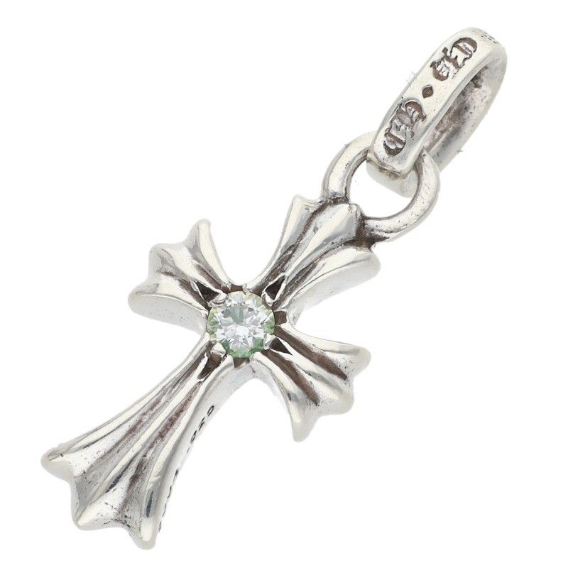Chrome Hearts Crs Baby Fat Dmnd Fat 1 Diamond on Both Sides Charm Silver — view 2
