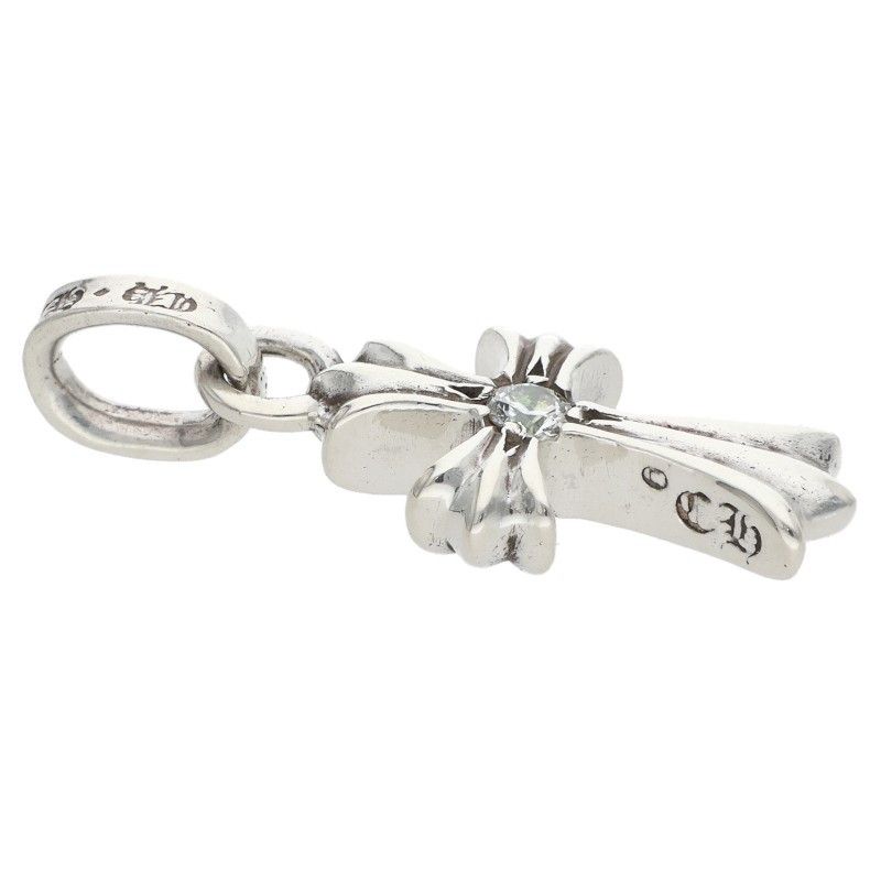 Chrome Hearts Crs Baby Fat Dmnd Fat 1 Diamond on Both Sides Charm Silver — view 3