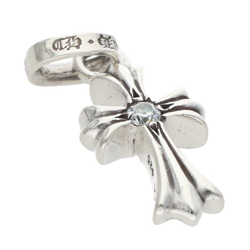 Chrome Hearts Crs Baby Fat Dmnd Fat 1 Diamond on Both Sides Charm Silver — view 5