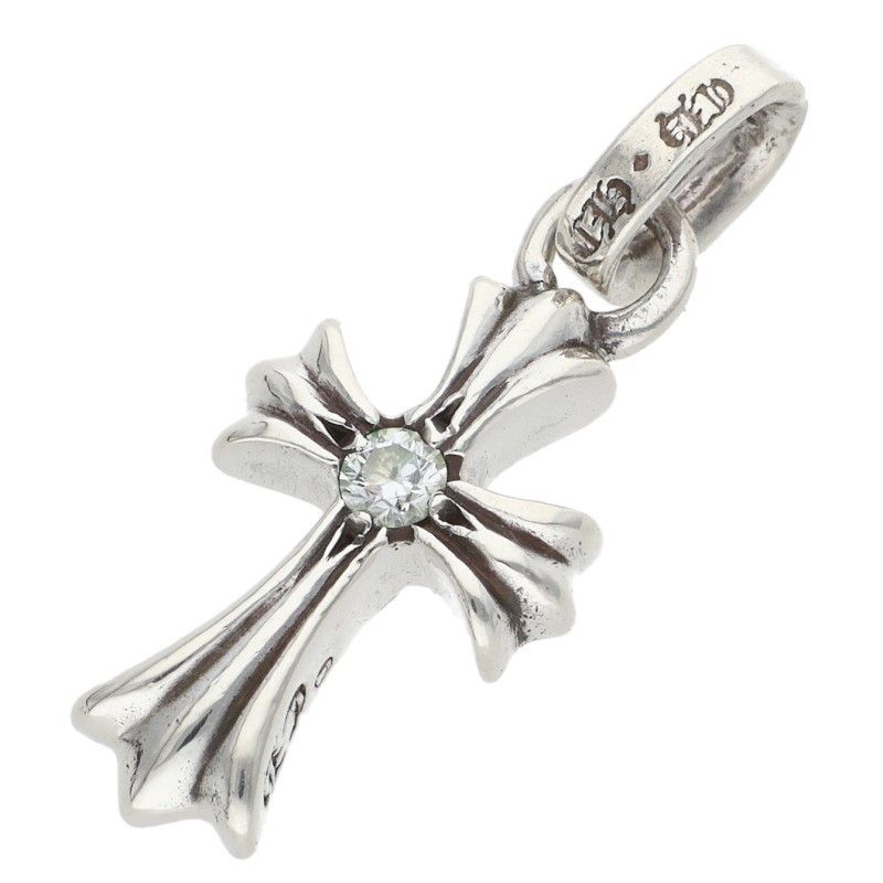 Chrome Hearts Crs Baby Fat Dmnd Fat 1 Diamond on Both Sides Charm Silver