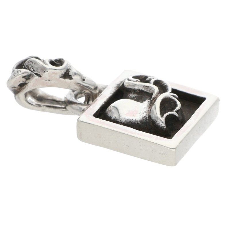 Chrome Hearts Framed Heart Charm Silver Necklace Top — view 4