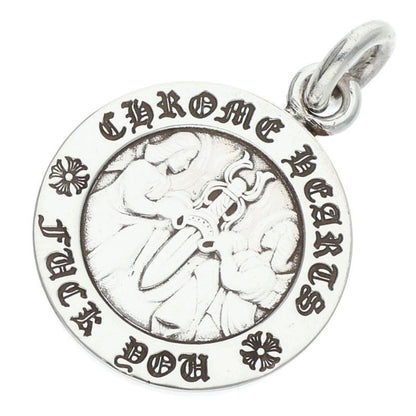 Chrome Hearts Chrm Angl Mdl Angel Medal Charm V1 Silver Necklace Top