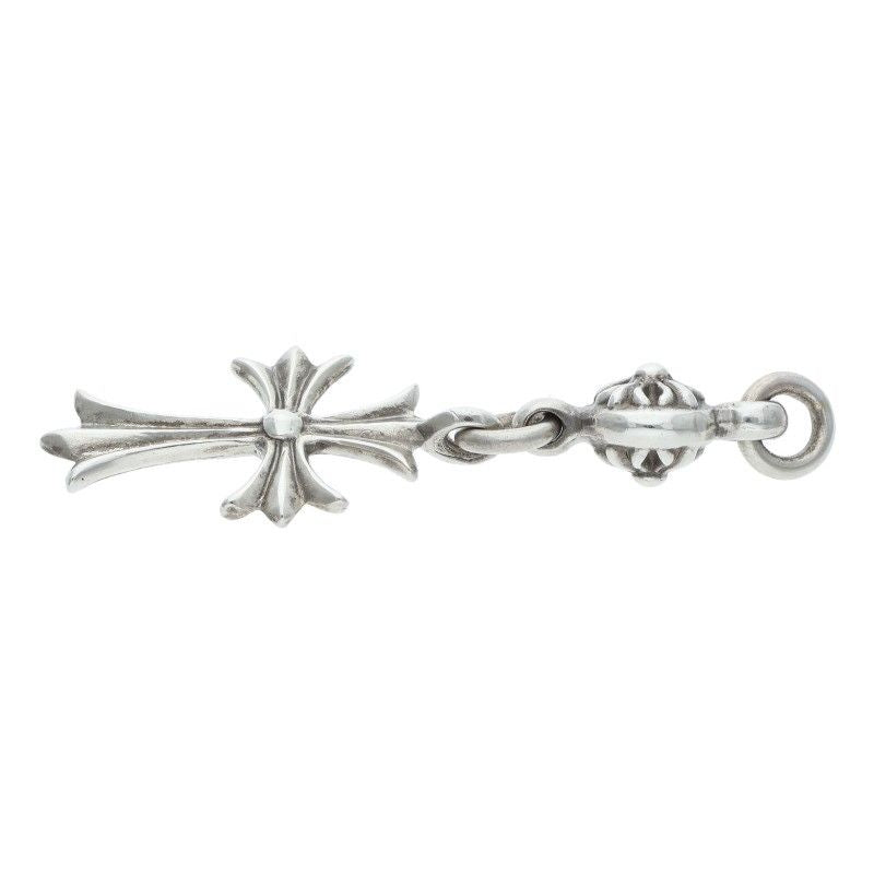 Chrome Hearts Tny CH Crs 1 Ball Tiny CH Cross Vintage Charm Silver Necklace Top — view 4