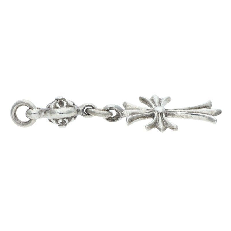 Chrome Hearts Tny CH Crs 1 Ball Tiny CH Cross Vintage Charm Silver Necklace Top — view 3