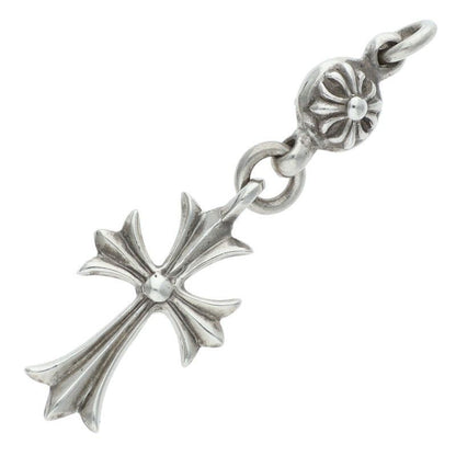 Chrome Hearts Tny CH Crs 1 Ball Tiny CH Cross Vintage Charm Silver Necklace Top — view 2