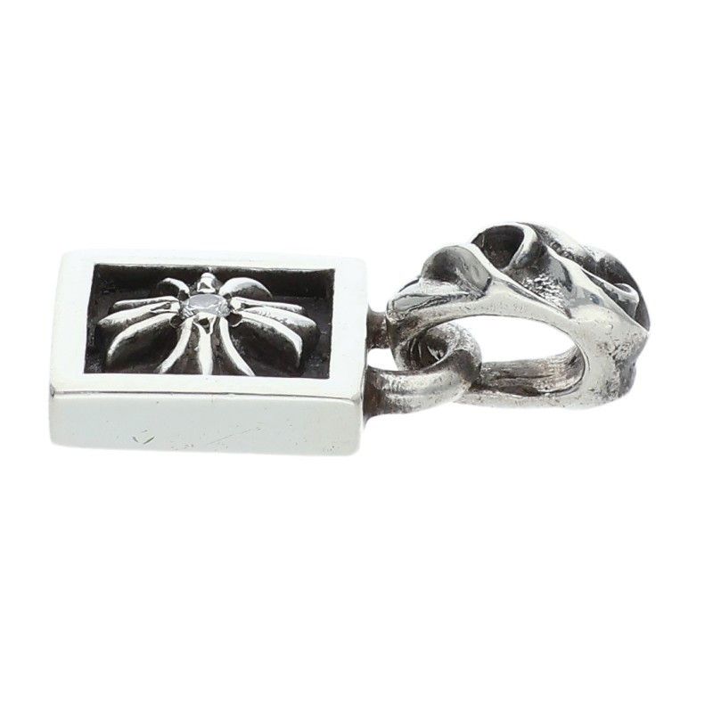 Chrome Hearts Framed CH Plus Charm Silver Necklace Top — view 4