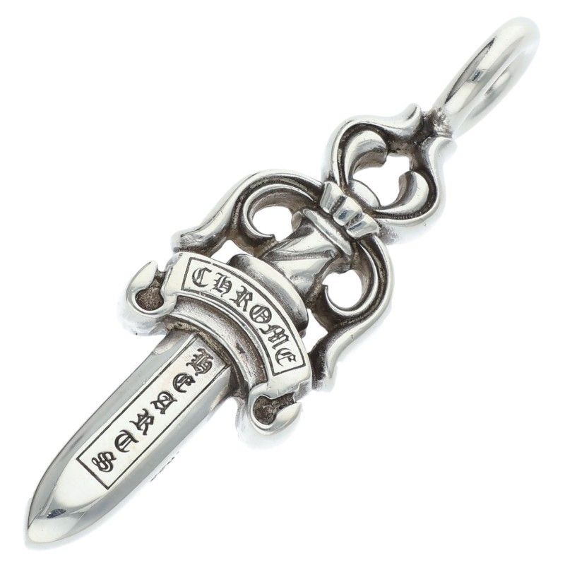 Chrome Hearts Double Dagger Pendant Silver Necklace — view 2
