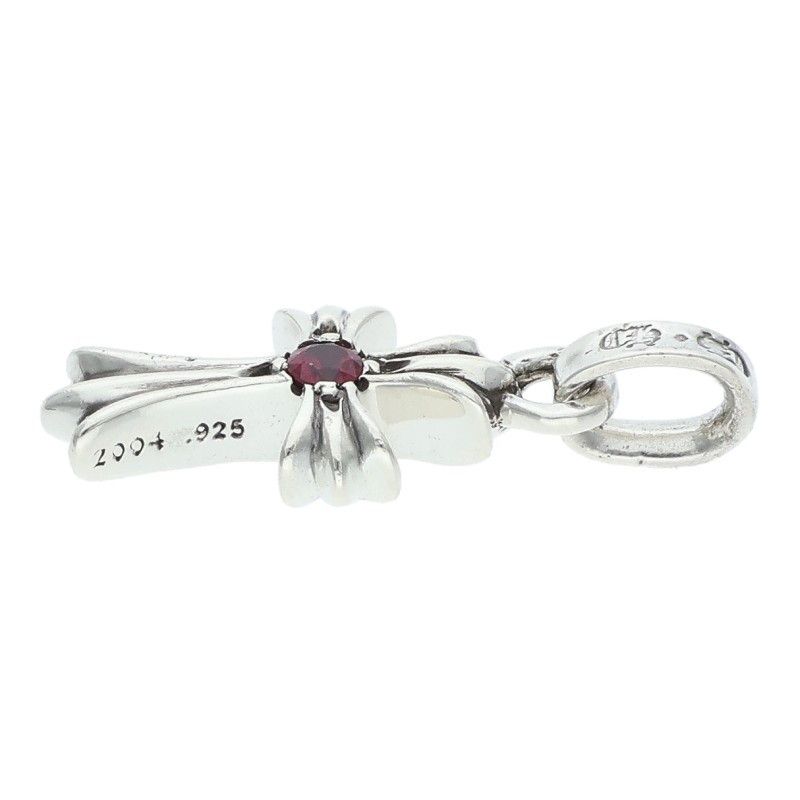 Chrome Hearts Crs Baby Fat Ruby Fat 1 Charm Silver Necklace Top — view 4