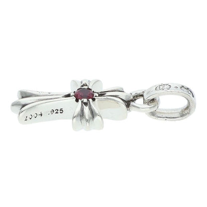Chrome Hearts Crs Baby Fat Ruby Fat 1 Charm Silver Necklace Top — view 4