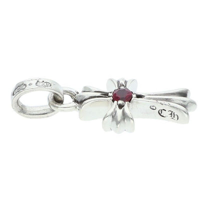 Chrome Hearts Crs Baby Fat Ruby Fat 1 Charm Silver Necklace Top — view 3