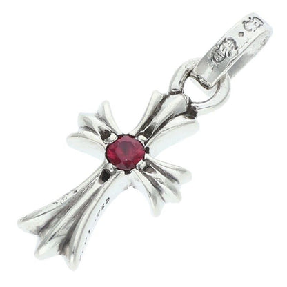 Chrome Hearts Crs Baby Fat Ruby Fat 1 Charm Silver Necklace Top — view 2