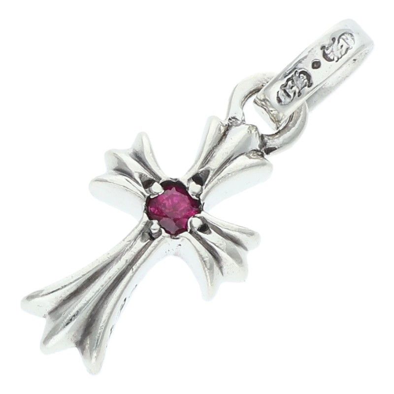 Chrome Hearts Crs Baby Fat Ruby Fat 1 Charm Silver Necklace Top