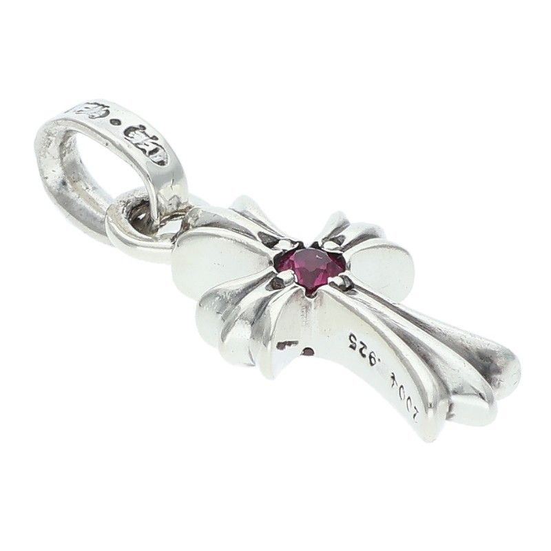 Chrome Hearts Crs Baby Fat Ruby Fat 1 Charm Silver Necklace Top — view 5