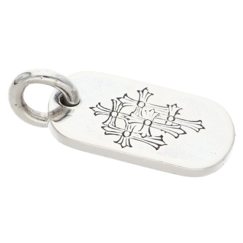 Chrome Hearts D Tag Sml Small Dog Tag Silver Necklace Top — view 3
