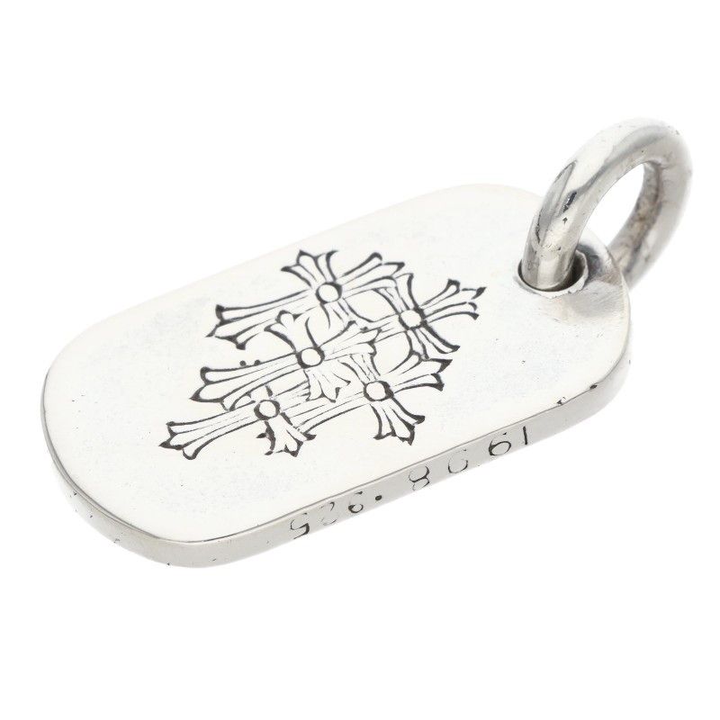 Chrome Hearts D Tag Sml Small Dog Tag Silver Necklace Top — view 5