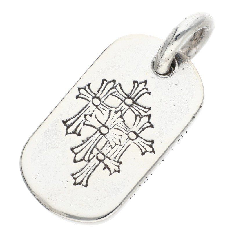 Chrome Hearts D Tag Sml Small Dog Tag Silver Necklace Top