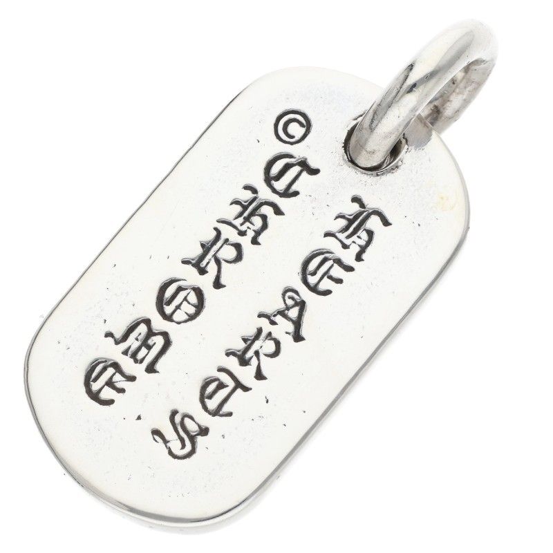 Chrome Hearts D Tag Sml Small Dog Tag Silver Necklace Top — view 2