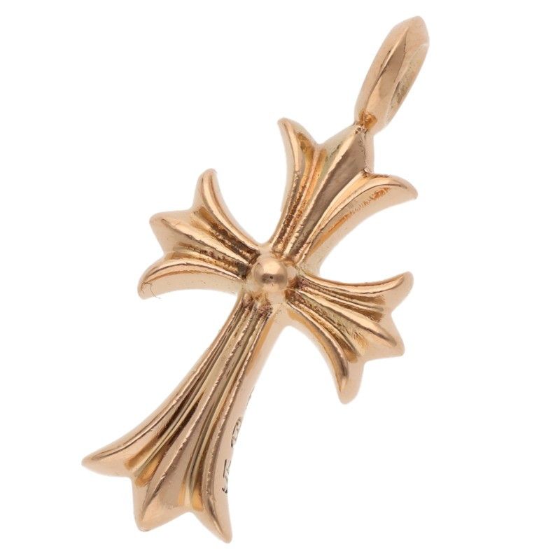 Chrome Hearts 22k Tny Crsf P Dmnd Tiny Fat Cross Pave Diamond Pendant Gold — view 2